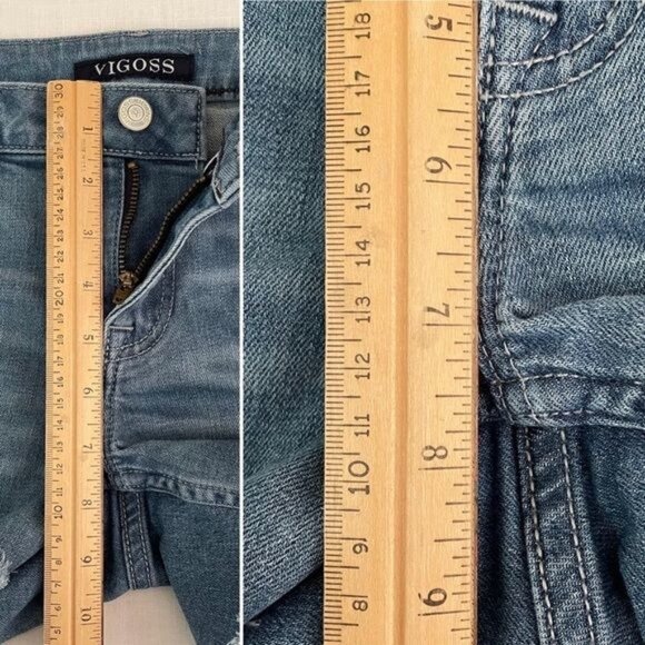 Vigoss The Jagger Distressed Jean Shorts Size 26 XS Cut Off Raw Hem Denim Short - Picture 8 of 10